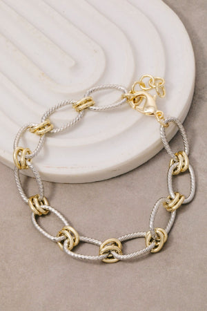 Gold Dipped Two Tone Chain Link Bracelet