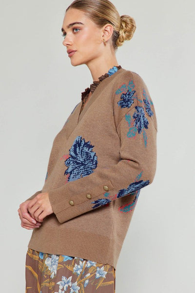 Harvest Floral V-Neck Sweater