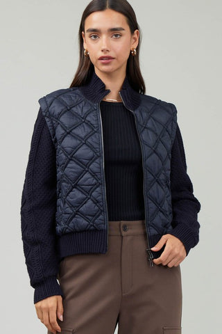 Quilted Sweater Combo Jacket