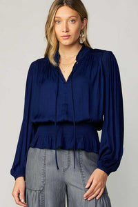 V-Neck Peplum Blouse