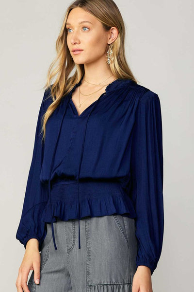 V-Neck Peplum Blouse