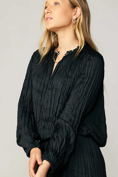 Crinkle Bubble Hem Blouse