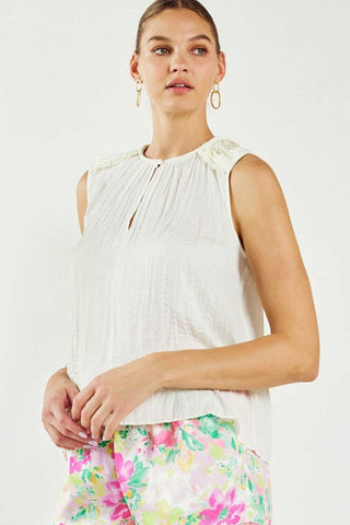 Pleated Keyhole Tank - 2 Colors