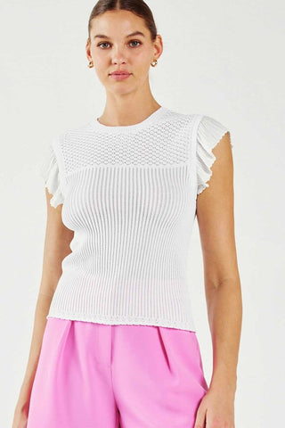Pleated Sleeve Woven Top