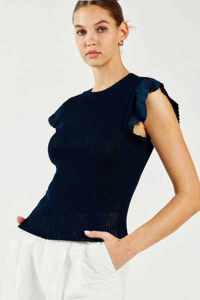 Pleated Sleeve Woven Top