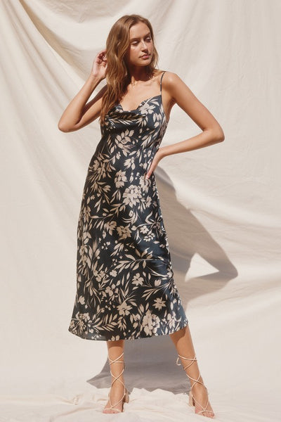 Floral Cowl Neck Slip Dress