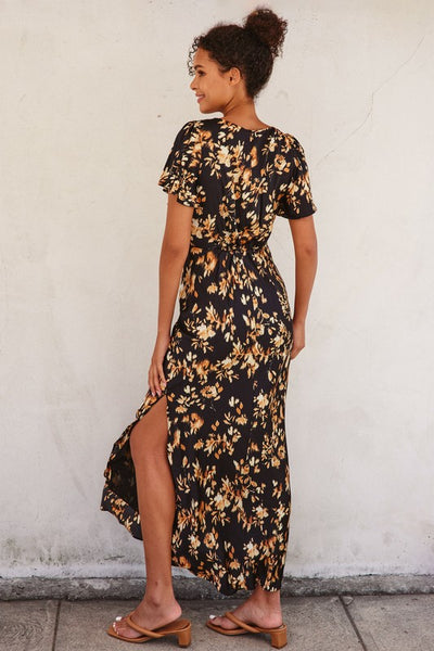 Midnight Glow Flutter Sleeve Dress