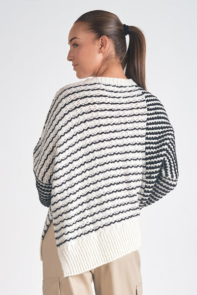 Asymmetrical Striped Sweater