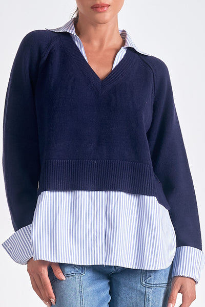 Layered Collared Sweater - More Colors