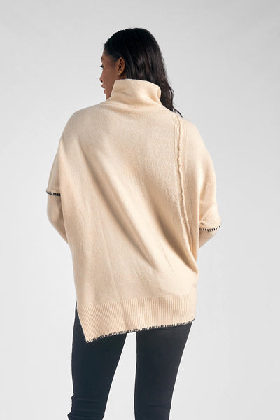 Asymmetric Contrast Stitch Sweater