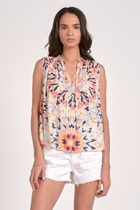 Kaleidoscope Shirred Tank