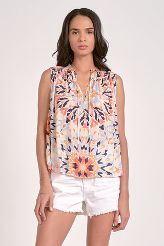 Kaleidoscope Shirred Tank