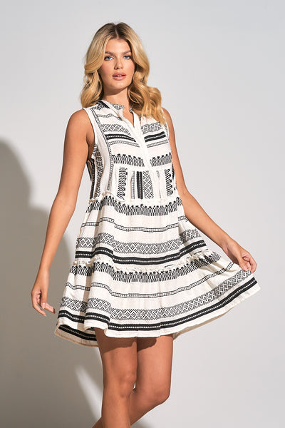 Arrow Stripe Tiered Dress