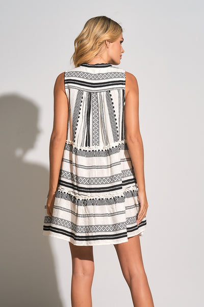 Arrow Stripe Tiered Dress