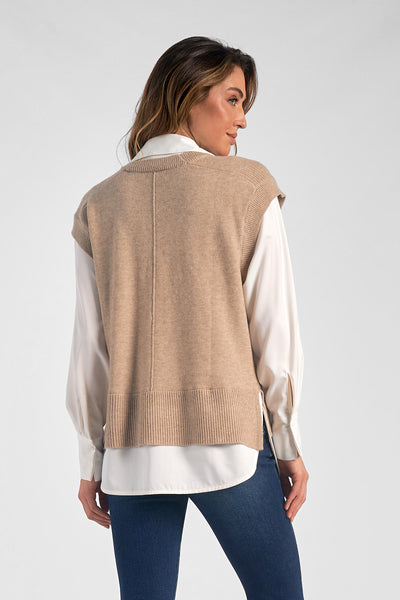 Layered Sweater Vest Shirt