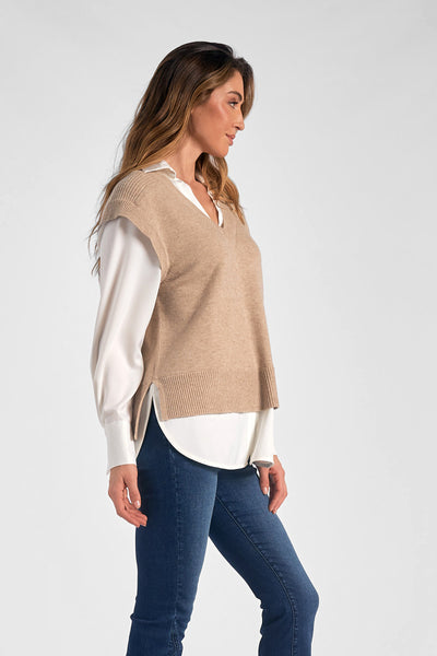 Layered Sweater Vest Shirt