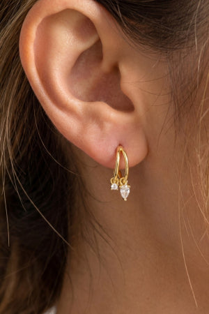 Gold Dipped Two Row Charm Earrings