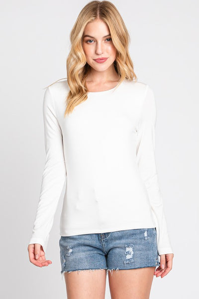 Long Sleeve Crewneck Top - 2 Colors