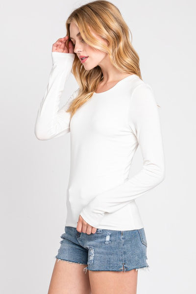 Long Sleeve Crewneck Top - 2 Colors