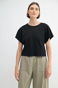 Dolman Short Sleeve Knit Tee