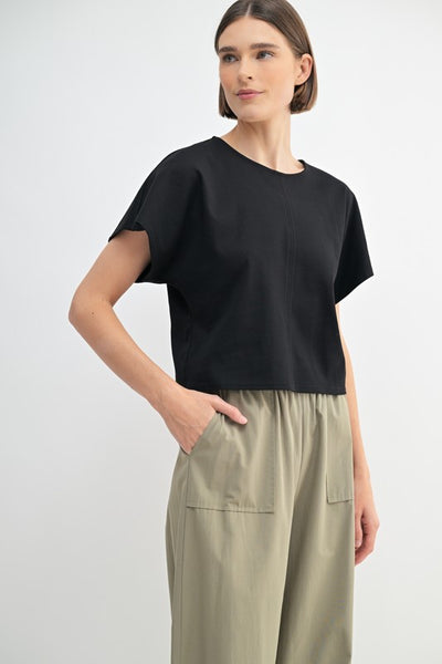 Dolman Short Sleeve Knit Tee