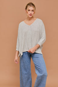 Textured Stripe Knit Top