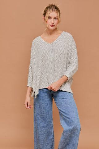 Textured Stripe Knit Top