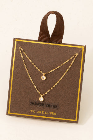 18K Gold Dipped Layered Stone Necklace