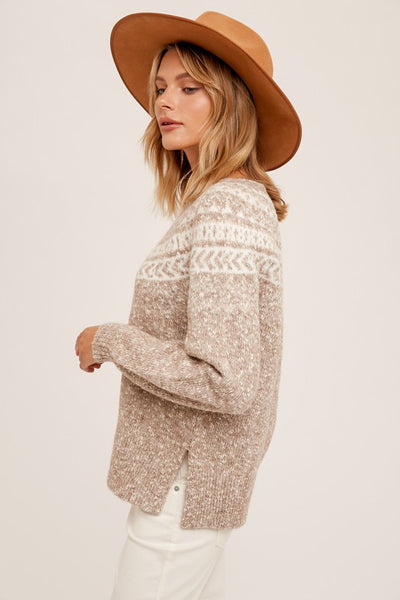 Heathered Fair Isle Sweater