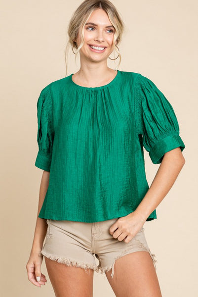 Textured Puff Sleeve Top