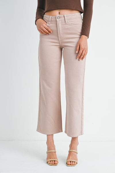 Slim Wide Leg Jeans - Clay Wash