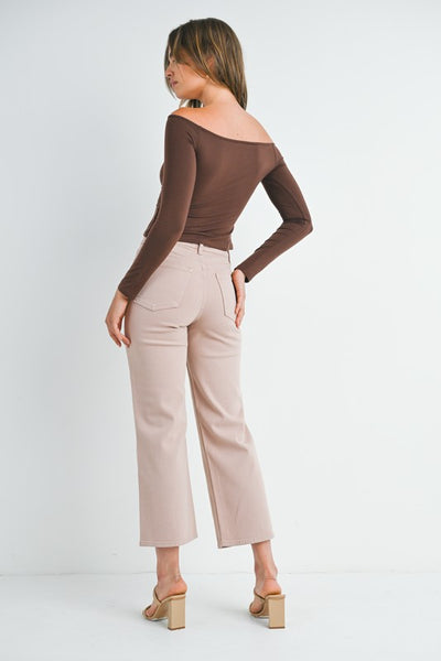 Slim Wide Leg Jeans - Clay Wash