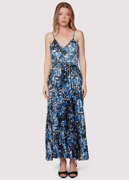 Parisian Bleu Pleated Maxi Dress