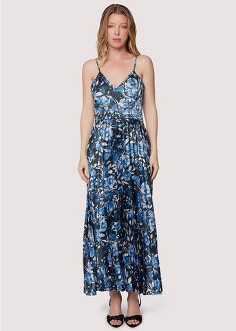 Parisian Bleu Pleated Maxi Dress