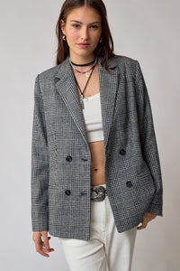 Plaid Double Breasted Blazer