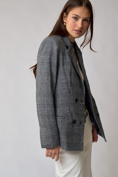Plaid Double Breasted Blazer - FINAL SALE