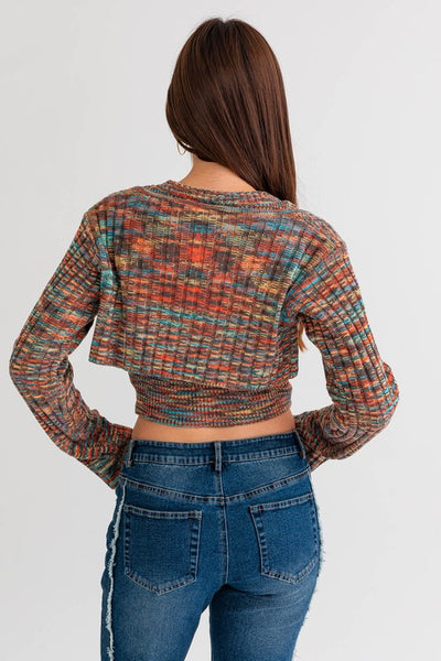 Two Piece Space Dye Sweater
