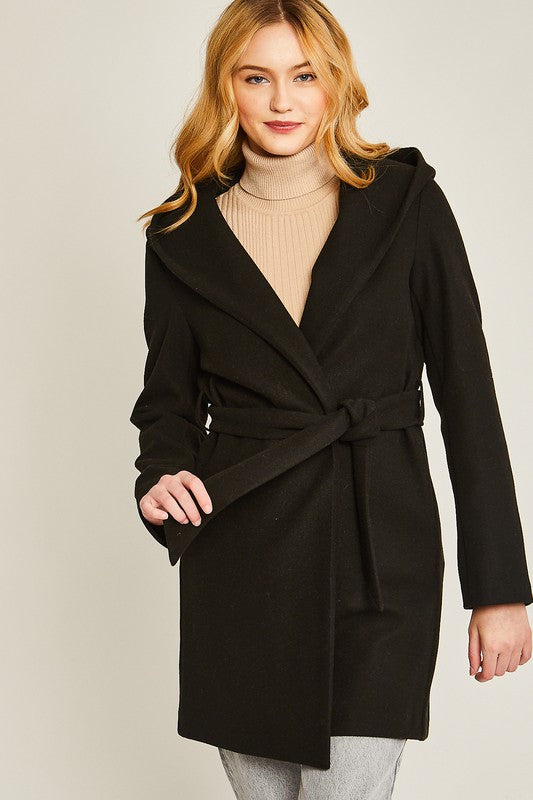 Hooded Wrap Coat