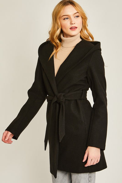 Hooded Wrap Coat