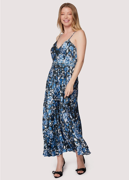 Parisian Bleu Pleated Maxi Dress