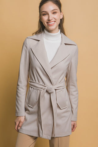 Herringbone Belted Coat