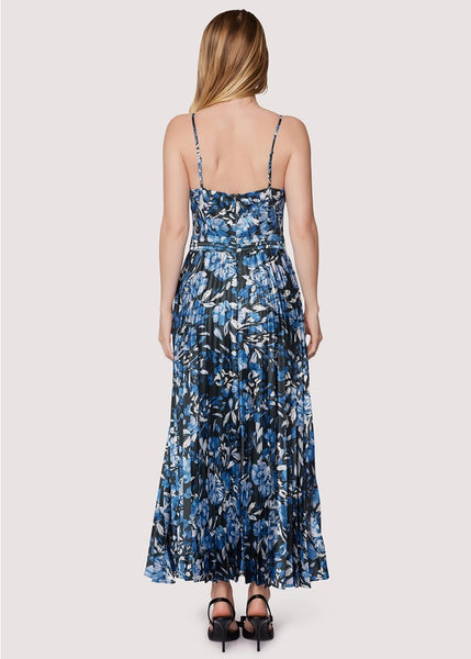 Parisian Bleu Pleated Maxi Dress