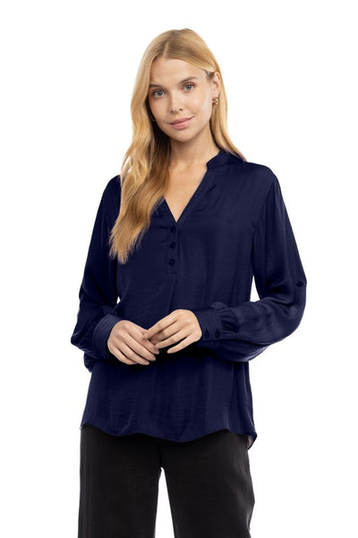 V-Neck Button Blouse