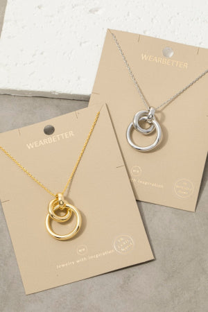 18K Gold Dipped Interlocking Circle Necklace