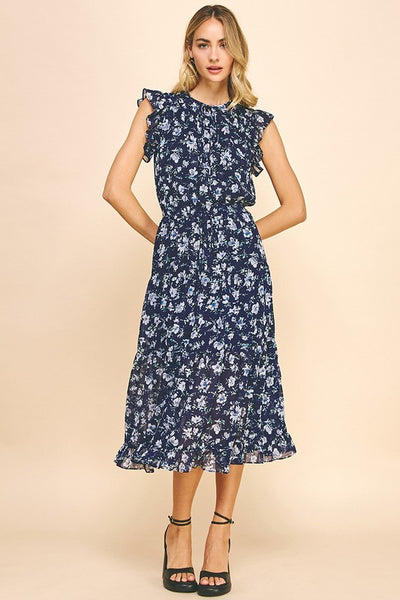 Floral Ruffle Midi Dress