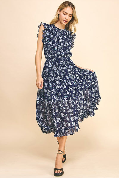 Floral Ruffle Midi Dress