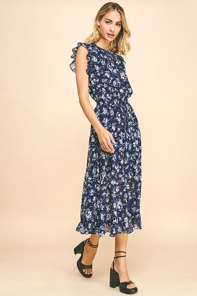 Floral Ruffle Midi Dress