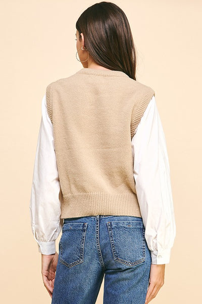 Cable Knit Layered Top