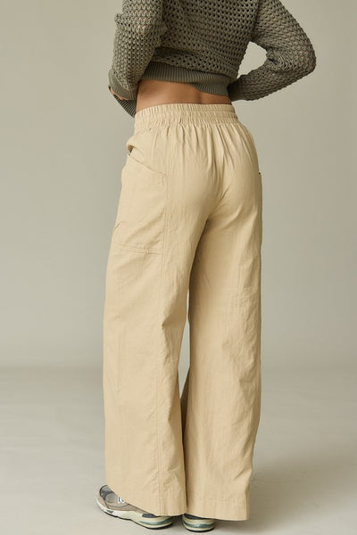 Utility Pocket Seamed Wide Leg Pants