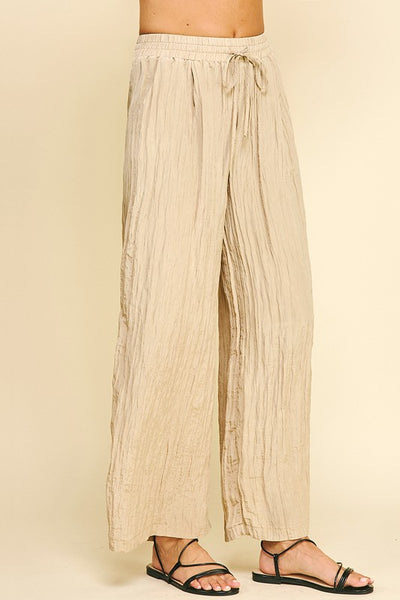 Textured Crinkle Woven Pants